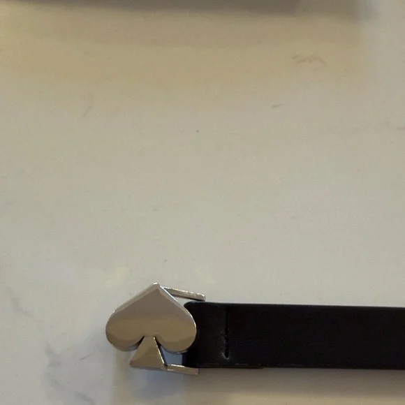 Kate Spade Black Leather Belt with Silver Spade Buckle - Picture 9 of 9